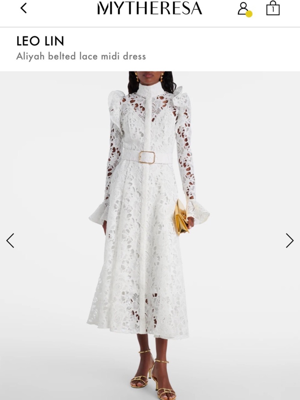 Aliyah White Belted Lace Midi Dress